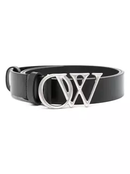Off-White ремень с пряжкой OW, черный