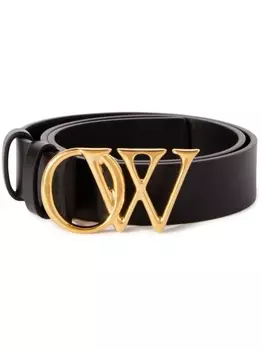 Off-White ремень с пряжкой OW, черный