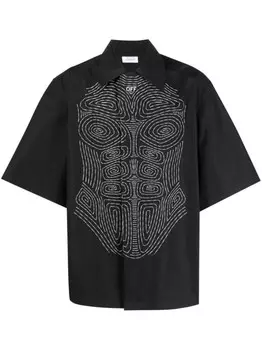 Off-White рубашка Body Stitch, черный