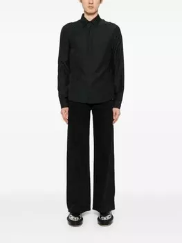 Off-White рубашка из смесового шелка, черный