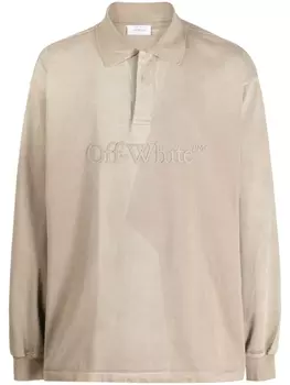 Off-White рубашка поло Laundry с тисненым логотипом, коричневый