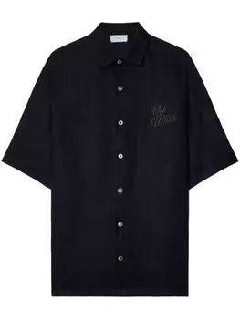 Off-White рубашка с логотипом, черный