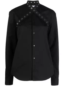Off-White рубашка с люверсами, черный