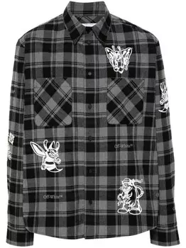 Off-White рубашка с рисунком «Характерная клетка», черный