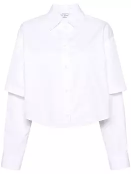 Off-White рубашка с вышитым логотипом, белый
