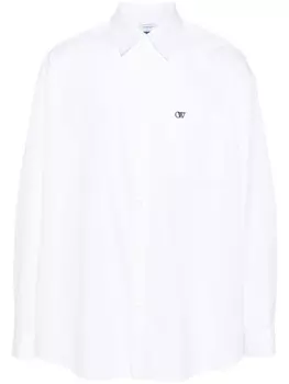 Off-White рубашка с вышитым логотипом, белый