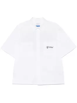 Off-White рубашка с вышитым логотипом, белый
