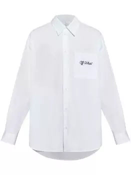 Off-White рубашка с вышивкой, белый