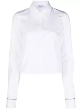 Off-White рубашка с заостренным воротником, белый