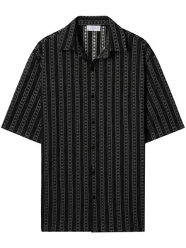 Off-White рубашка в полоску с логотипом Arrows, черный
