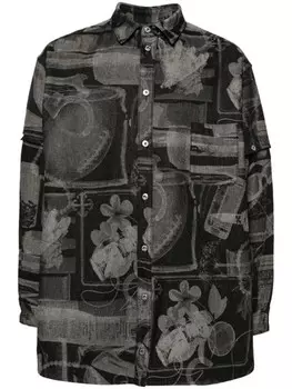 Off-White рубашка Xray со съемными рукавами, черный