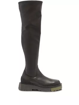 Off-White сапоги по колено, черный