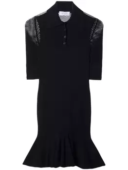 Off-White сетчатое платье мини с логотипом Arrow, черный