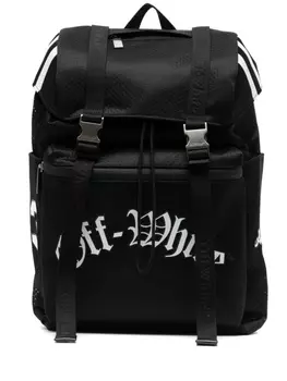 Off-White сетчатый рюкзак с логотипом, черный