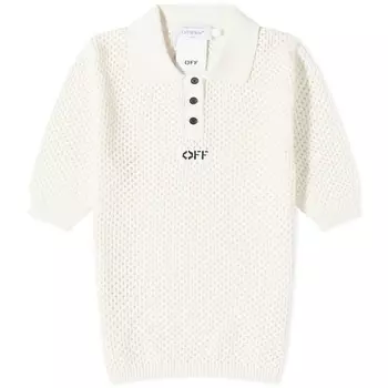 Off-White сетчатый топ-поло, белый