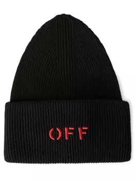 Off-White шапка бини 2024 Lunar New Year с вышитым логотипом, черный