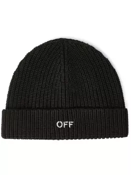 Off-White шапка бини Off-Stamp из вирджинской шерсти, черный