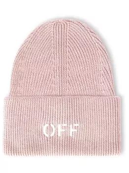 Off-White шапка бини с логотипом, розовый