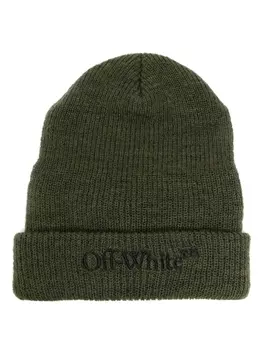 Off-White шапка бини с вышитым логотипом, зеленый