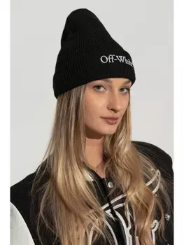 Off-White шапка с вышитым логотипом, черный
