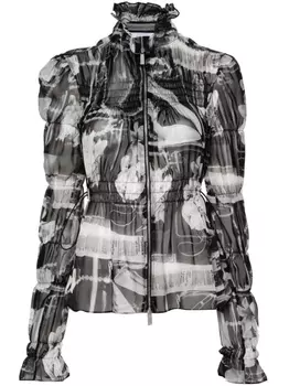 Off-White шелковая блузка Xray, черный