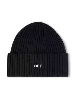 Off-White шерстяная шапка Off Stamp, черный