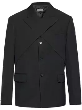 Off-White шерстяной блейзер с перекрестными бретелями