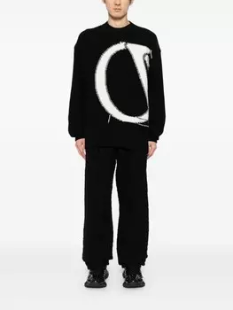 Off-White шерстяной джемпер, черный