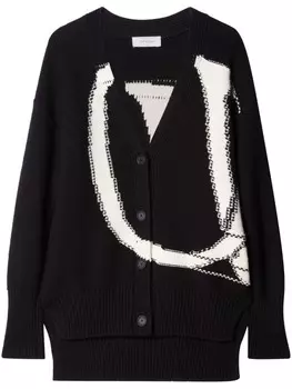 Off-White шерстяной кардиган с логотипом, черный