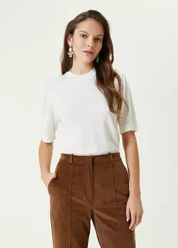 Off-white шерстяной трикотаж с короткими рукавами Beymen