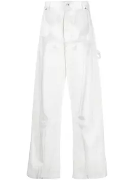 Off-White широкие джинсы с принтом Body Scan, белый