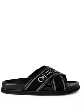 Off-White шлепанцы Cloud с логотипом, черный