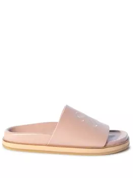 Off-White шлепанцы с вышивкой Cloud Arrow, нейтральный цвет