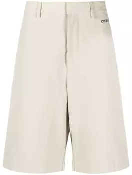 Off-White шорты-бермуды с логотипом Arrows, нейтральный цвет