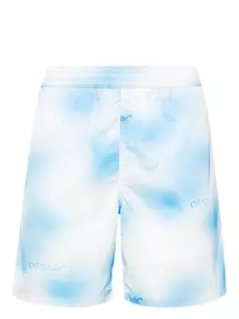 Off-White шорты для плавания с логотипом и эффектом омбре, синий