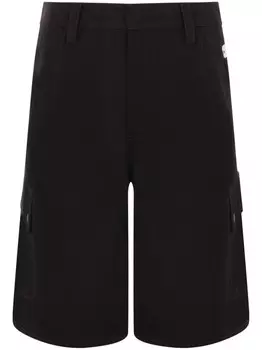 Off-White шорты карго с вышитым логотипом, черный