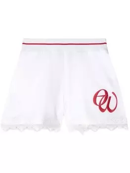 Off-White шорты с кружевными деталями, белый