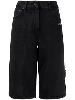 Off-White шорты с логотипом, черный