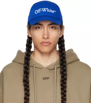 Off-White Синяя бейсболка в стиле книжного стиля