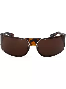 Off-White солнцезащитные очки Kenema в массивной оправе, коричневый