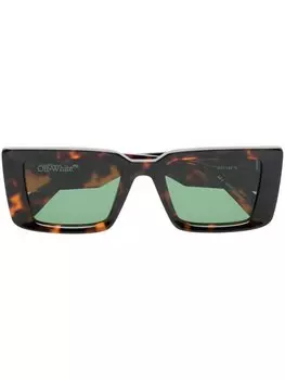 Off-White солнцезащитные очки Savannah в массивной оправе, коричневый