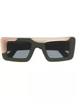 Off-White солнцезащитные очки Seattle в прямоугольной оправе, зеленый