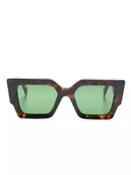 Off-White солнцезащитные очки в оправе черепаховой расцветки, коричневый