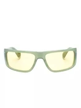 Off-White солнцезащитные очки в прямоугольной оправе с логотипом, зеленый