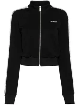 Off-White спортивная куртка с логотипом, черный