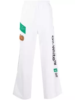 Off-White спортивные брюки с логотипом, белый