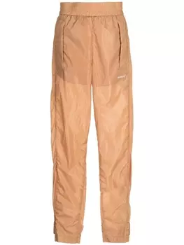 Off-White спортивные брюки с логотипом, коричневый