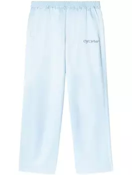 Off-White спортивные брюки с вышитым логотипом, синий