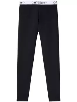 Off-White спортивные легинсы с принтом, черный