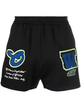 Off-White спортивные шорты с логотипом, черный